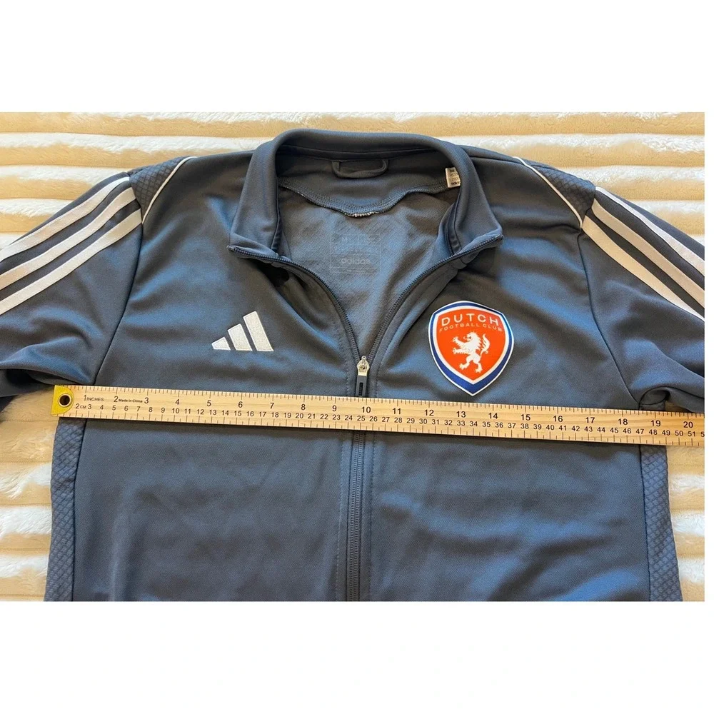 Adidas Mens Dutch Football Club Aeroready Full Zip Track Jacket Grey